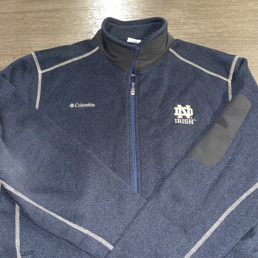 Columbia Men's XL Navy Omni Shield Fleece Notre Dame Fighting Irish Full Zip